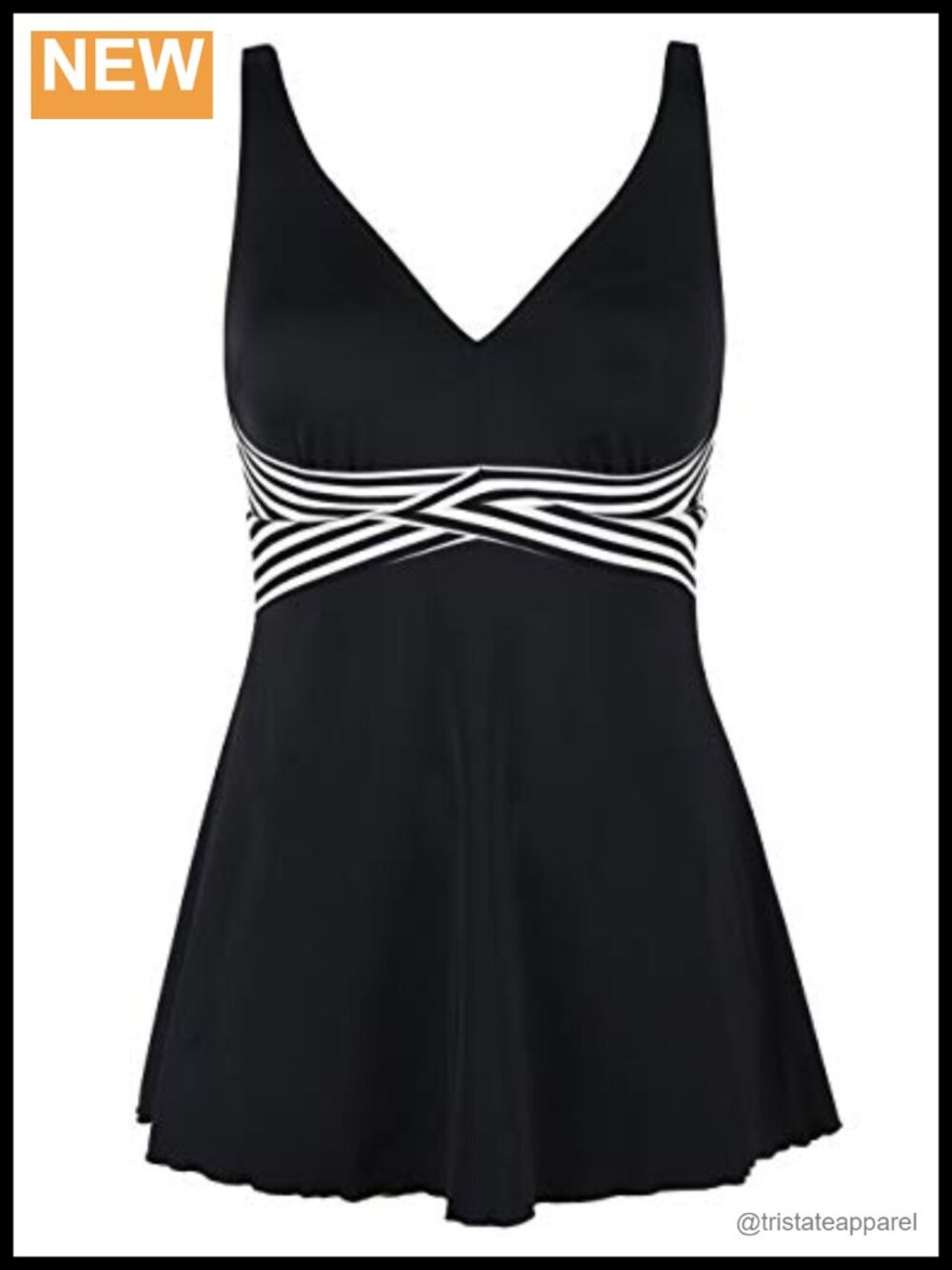 One Piece Swim Dress Plunging V Neck Tummy Control Swimdress